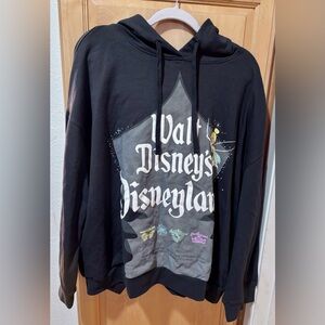 Disney 100 Black Pullover Hoodie with Retro Tinkerbell Design